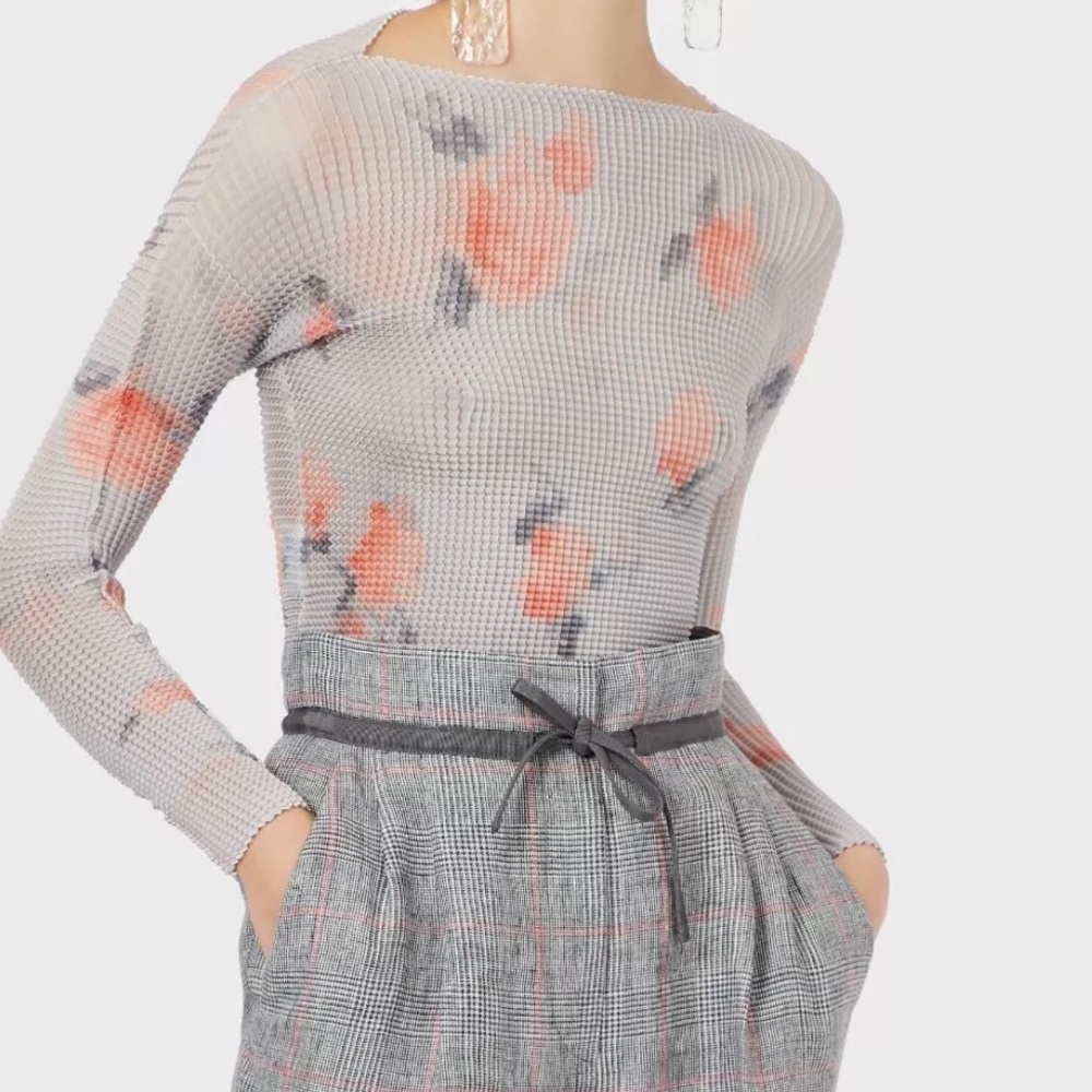 Emporio Armani Luxury Floral Long Sleeve Top SZ S